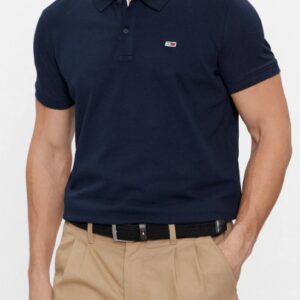 TOMMY HILFIGHER - Polo Uomo Slim Placket Blu Scuro