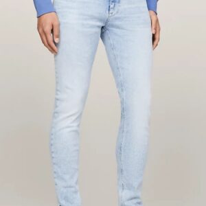 TOMMY HILFIGER - Jeans Uomo Slim Fit Affusolati Stone Wash Denim Light