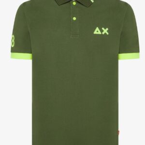 SUN68 - Polo Uomo Logo Fluo S/S Inchiostro Verde