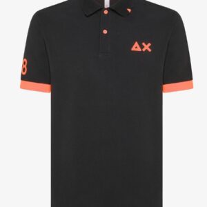 SUN68 - Polo Uomo Logo Fluo S/S Inchiostro Nero