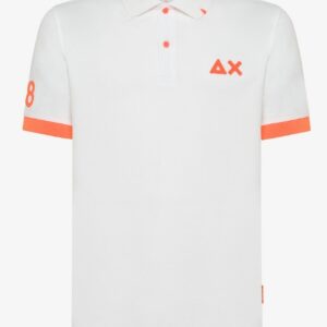 SUN68 - Polo Uomo Logo Fluo S/S Inchiostro Bianco