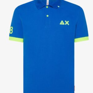 SUN68 - Polo Uomo Logo Fluo S/S Inchiostro Blu