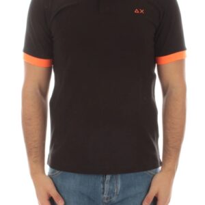 SUN68 - Polo Uomo Small Stripe Fluo S/S Nero