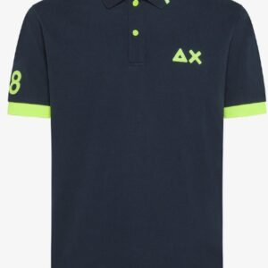 SUN68 - Polo Uomo Small Stripe Fluo S/S Blu Navy