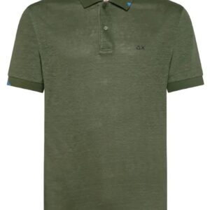 SUN68 - Polo Uomo Js Linen Solid Verde Militare