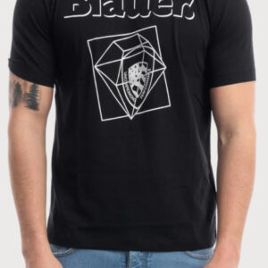 BLAUER - T-Shirt Uomo Grafica 3D Nero