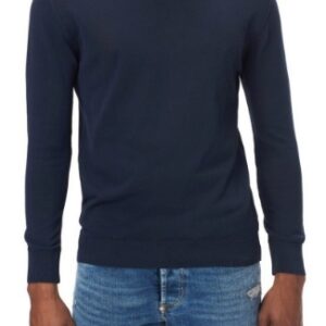 BLAUER - Maglia Uomo Girocollo Ricamato Blu Sodalite