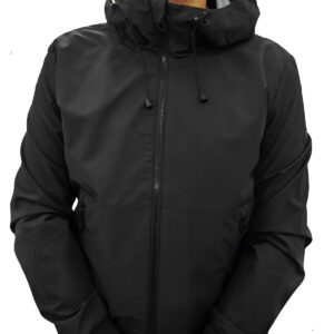 OVER/D - Giubbotto Uomo Modello Bomber con Cappuccio Nero