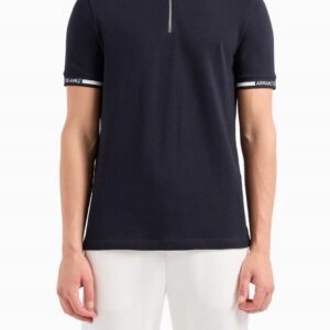 ARMANI EXCHANGE - Polo Uomo in Piquet con Tape Logo Blu