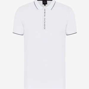 ARMANI EXCHANGE - Polo Uomo in Jersey di Cotone Stretch Bianco
