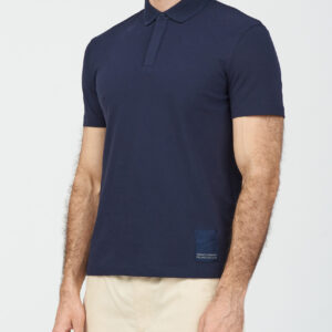 ARMANI EXCHANGE - Polo Uomo con Patch Logata Blu