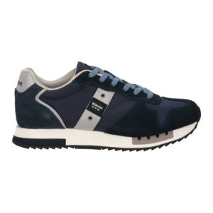 BLAUER - Scarpe Uomo Queens in Tessuto e Camoscio Blu Navy