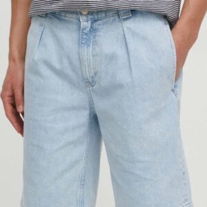 CALVIN KLEIN JEANS - Pantaloncini di Jeans Uomo in Tessuto di Cotone Denim Light