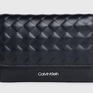 CALVIN KLEIN JEANS - Portafoglio Donna a Tre Ante RFID Trapuntato Piccolo Nero