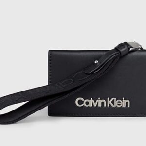 CALVIN KLEIN - Portafoglio Donna con Zip Integrale e Borsellino Portamonete da Polso RFID Nero