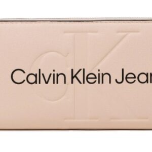CALVIN KLEIN JEANS - Portafoglio Donna con Zip Integrale e Logo Rosa