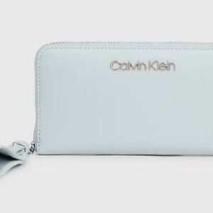 CALVIN KLEIN - Portafoglio Donna con Zip Integrale e Borsellino Portamonete da Polso RFID Pigeon