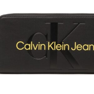 CALVIN KLEIN JEANS - Portafoglio Donna con Zip Integrale e Logo Nero Fashion Yellow