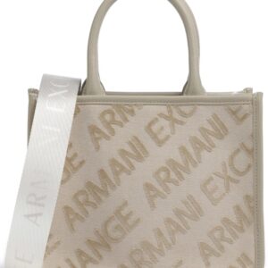 ARMANI EXCHANGE - Borsa Donna a Mano in Cotone e Poliestere Beige