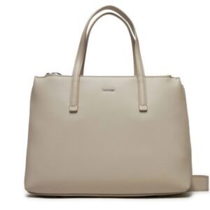 CALVIN KLEIN JEANS - Borsa Donna Ck Must Medium Tote Beige
