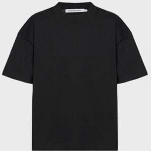 CALVIN KLEIN JEANS - T-Shirt Donna con Logo Cucito Retro Regular Fit Nero
