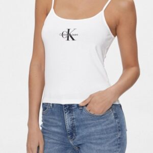 CALVIN KLEIN JEANS - Top Donna Monologo Bianco