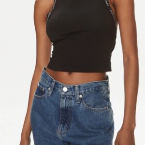 CALVIN KLEIN JEANS - Top Donna Logo Bretelle Nero