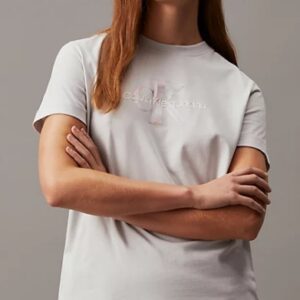 CALVIN KLEIN JEANS - T-Shirt Donna con Logo Iridescente Lunar Rock