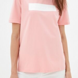 CALVIN KLEIN JEANS - T-Shirt Donna Hero Logo Tee Rosa Soft/Bianco