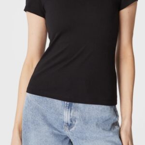 CALVIN KLEIN JEANS - T-Shirt Donna Slim Fit a Girocollo Nero