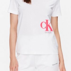 CALVIN KLEIN JEANS - T-Shirt Donna Regular con Logo Sfumato Bianco
