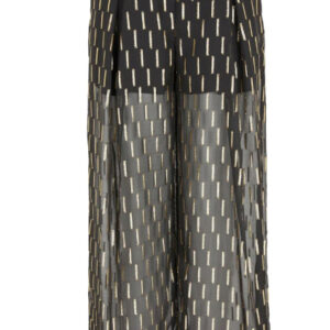 ARMANI EXCHANGE - Pantalone Donna in Chiffon Jacquard con Dettagli Metal Gold Nero
