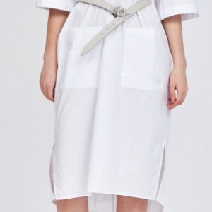 ARMANI EXCHANGE - Vestito Donna in Popeline con Spacchi Laterali sul Fondo Bianco