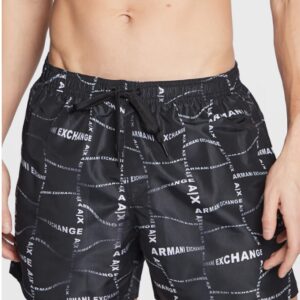 ARMANI EXCHANGE - Costume Uomo Pantaloncini da Bagno Nero/Distort Allow
