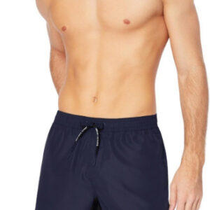 ARMANI EXCHANGE - Costume Uomo Pantaloncini da Bagno Applicazione Logo su Sfondo Black Blu