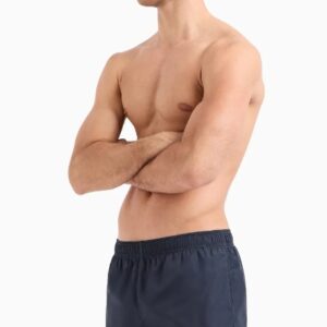ARMANI EXCHANGE - Costume Uomo Boxer da Mare in Tessuto con Logo Blu Navy