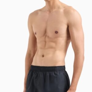 ARMANI EXCHANGE - Costume Uomo Boxer da Mare in Tessuto con Logo Nero