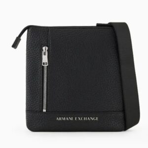 ARMANI EXCHANGE - Crossbody Bag Uomo/Donna Piatta con Tasca Esterna Nero