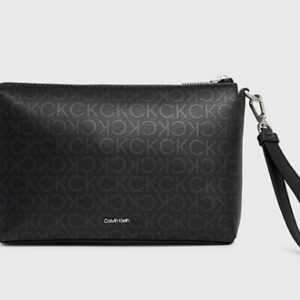 CALVIN KLEIN - Astuccio Unisex da Bagno con Logo Monogram All-Over Nero
