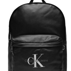 CALVIN KLEIN JEANS - Zaino Uomo Monogram Soft Campus Bp40 Logo Bianco - Nero
