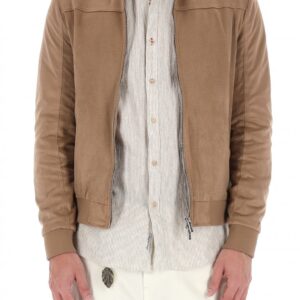 OVER/D - Giubbotto Uomo Modello Biker Eco-Danetto Beige