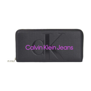 CALVIN KLEIN JEANS - Portafoglio Donna con Zip Integrale e Logo Nero Fashion Violet