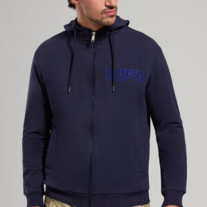 BIKKEMBERGS - Felpa Uomo con Ricamo Blu