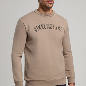 BIKKEMBERGS - Felpa Uomo Stretch Marroncino