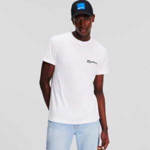 KARL LAGERFELD - T-Shirt Uomo Attillata con Logo Bianco