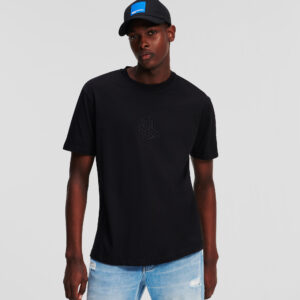 KARL LAGERFELD - T-Shirt Uomo Monogram Goffrato Nero