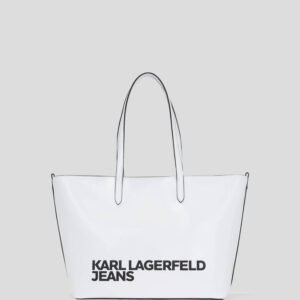 KARL LAGERFELD - Borsa Donna Essential Tote con Logo Bianco