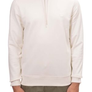 CALVIN KLEIN JEANS - Felpa Uomo con Cappuccio in Spugna di Cotone con Stemma Bianco