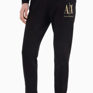 ARMANI EXCHANGE - Pantaloni Donna Jogger in French Terry Icon Project Nero Gold