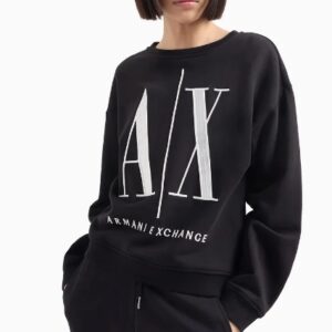 ARMANI EXCHANGE - Felpa Donna in Tessuto French Terry Icon Project Nero